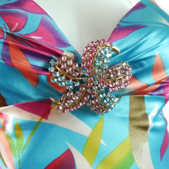 Vintage Cache Size 4 Gown Formal Maxi Dress Silk Y2K Fairy Hoco Glam Baddie Prom - Picture 3 of 16